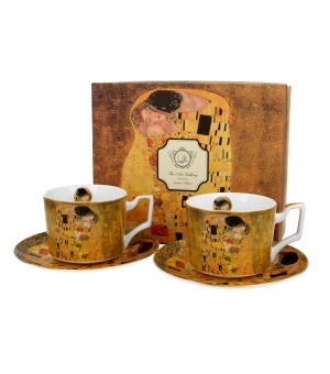 2 filiżanki luxury ze spodkami THE KISS CLASSIC inspired by Klimt