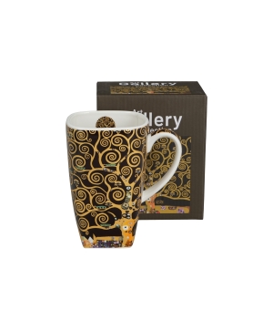Kubek kwadratowy TREE OF LIFE Brown inspired by Klimt