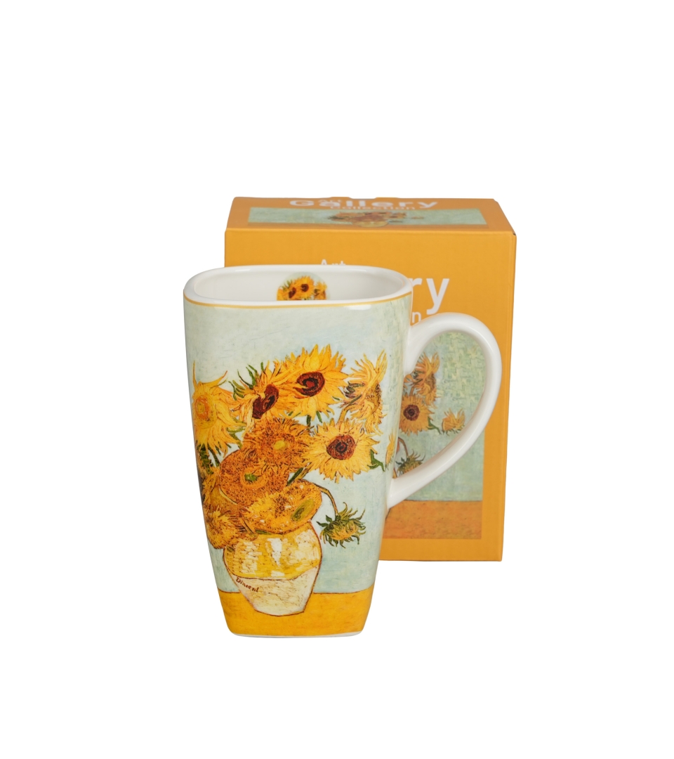 Kubek kwadratowy SUNFLOWERS inspired by Van Gogh