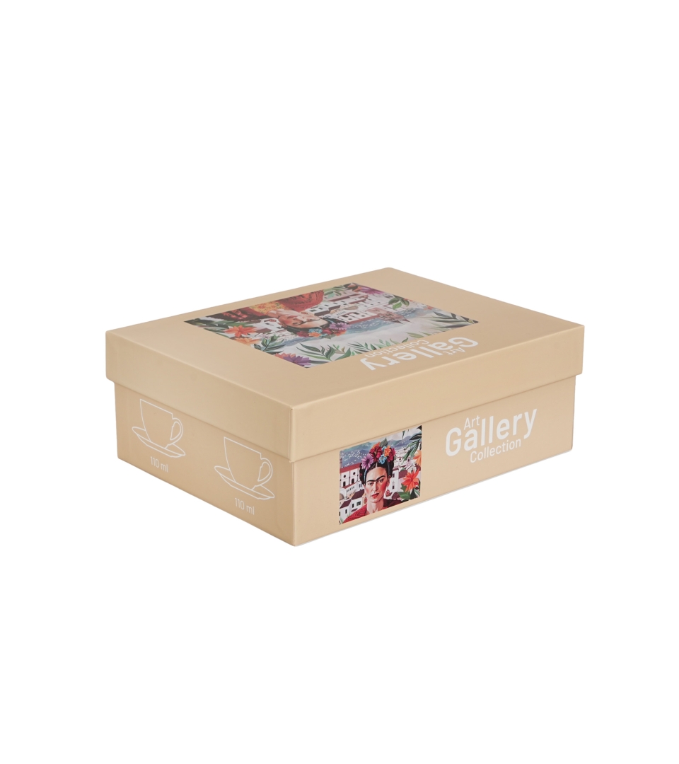 2 filiżanki espresso ze spodkami MEXICAN ART RED