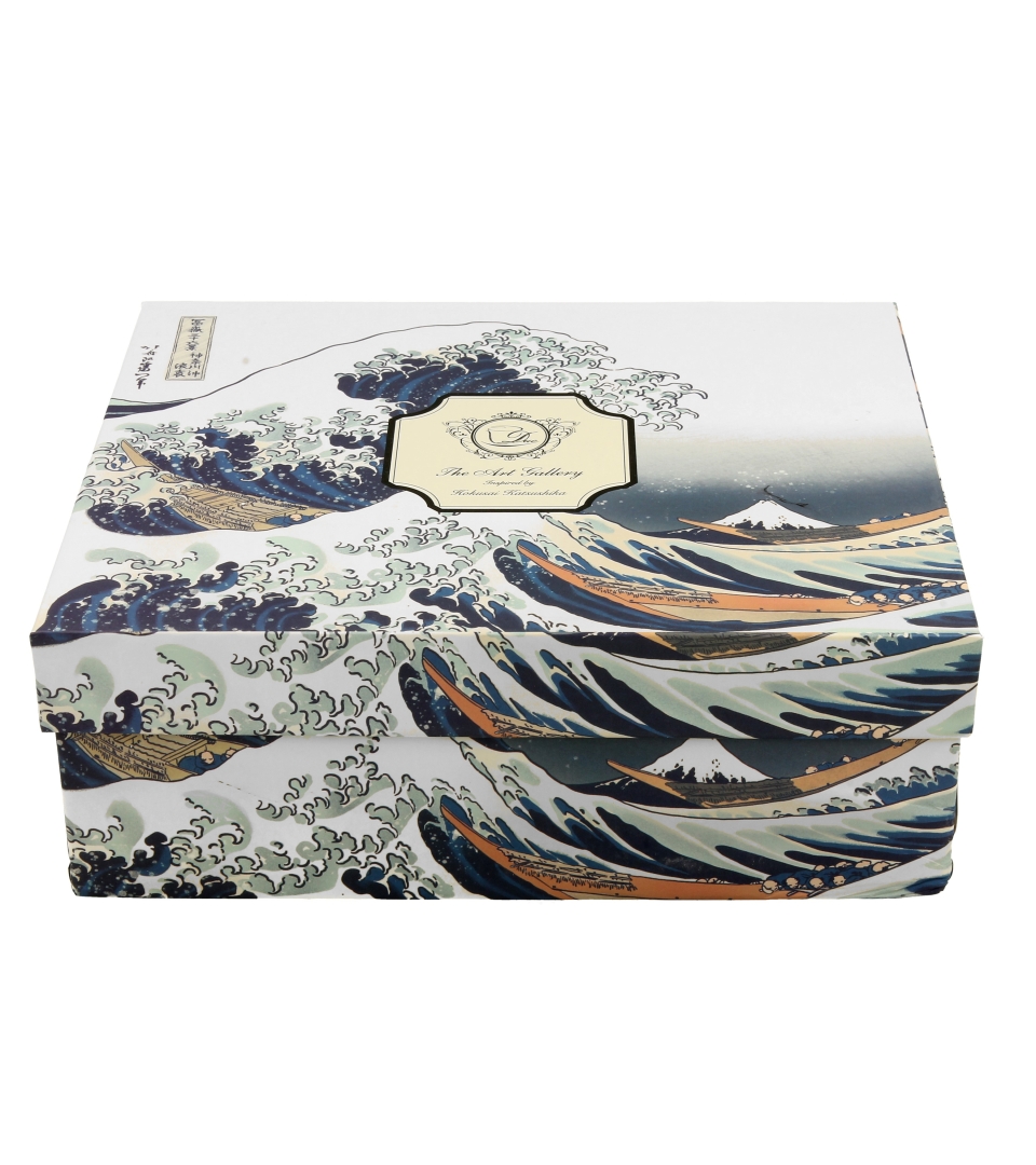 2 filiżanki luxury espresso ze spodkami THE GREAT WAVE inspired by K. Hokusai