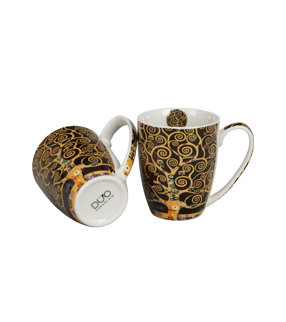 2 kubki classic TREE OF LIFE Brown inspired by Klimt