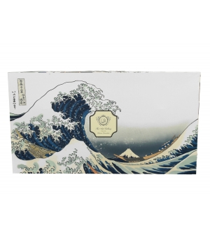 6 filiżanek ze spodkami THE GREAT WAVE inspired by K. Hokusai