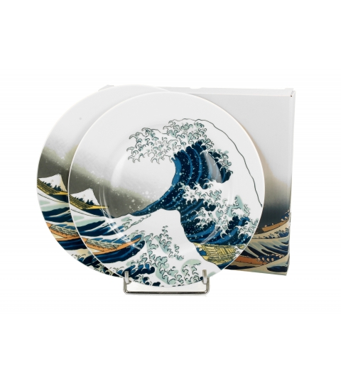 Komplet 2 talerze deserowe THE GREAT WAVE inspired by K. Hokusai