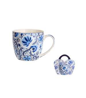 Kubek 460 ml w "koszyczku" NARESH BLUE