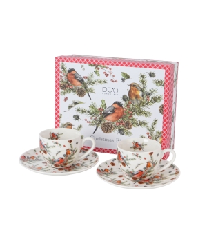 2 filiżanki espresso ze spodkami CHRISTMAS BIRDS 1