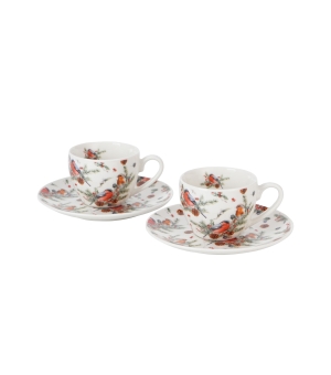 2 filiżanki espresso ze spodkami CHRISTMAS BIRDS 1