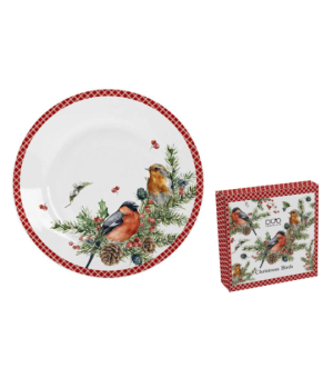 Talerz duży CHRISTMAS BIRDS 1