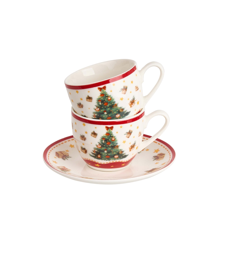2 filiżanki espresso ze spodkami CHRISTMAS TREE 3