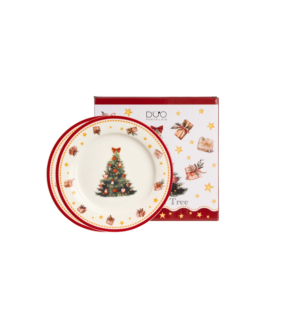 Komplet 2 talerze deserowe CHRISTMAS TREE 3