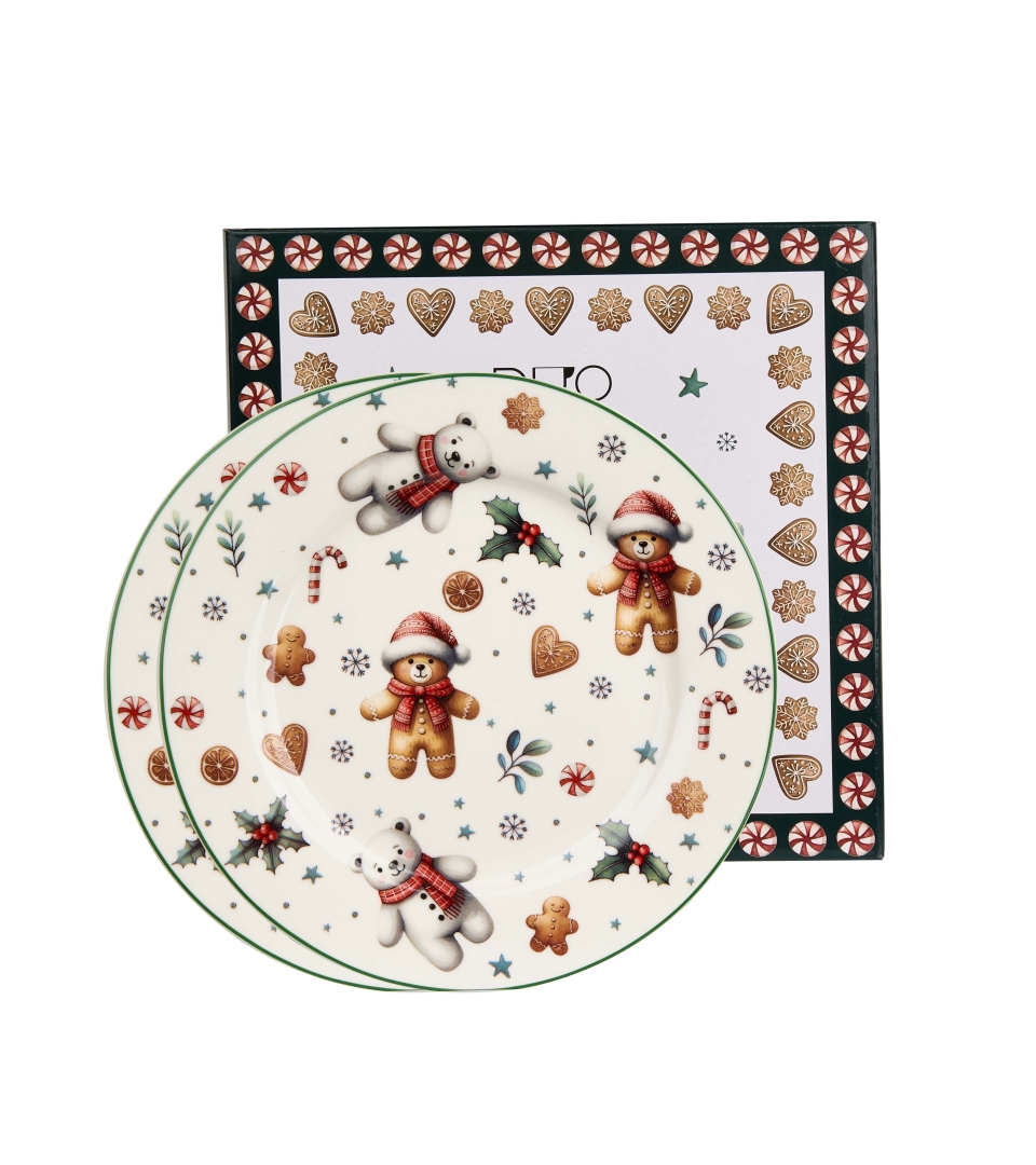 Komplet 2 talerze deserowe CHRISTMAS CUTIES