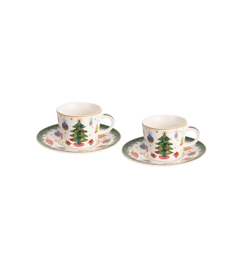 2 filiżanki espresso ze spodkami AROUND CHRISTMAS TREE