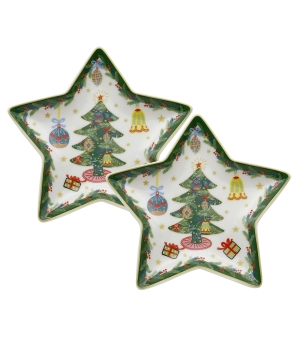 Komplet 2 talerzyki gwiazdka AROUND CHRISTMAS TREE