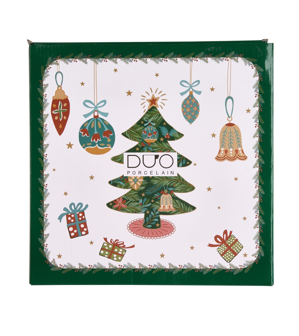 Komplet 2 talerzyki deserowe z wysokim brzegiem AROUND CHRISTMAS TREE