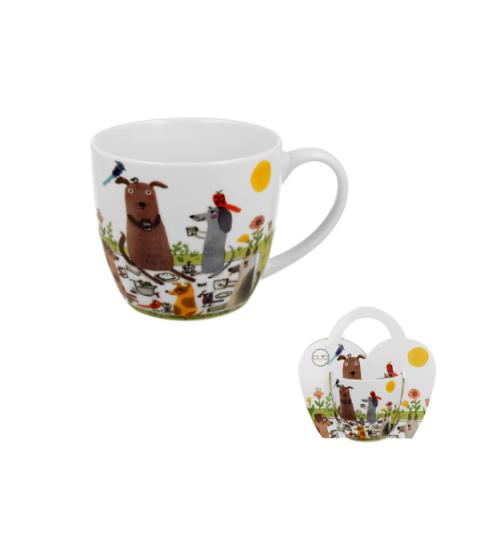 Kubek 460 ml w "koszyczku" Psi Świat PSI PIKNIK