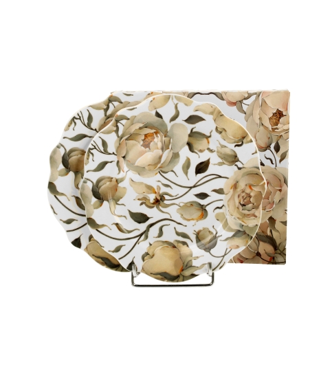 Komplet 2 talerze deserowe ENGLISH ROSES WHITE
