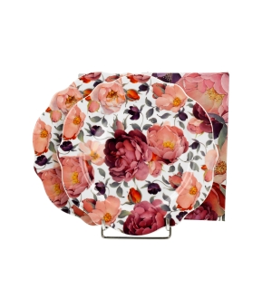 Komplet 2 talerze deserowe SPRING ROSES WHITE