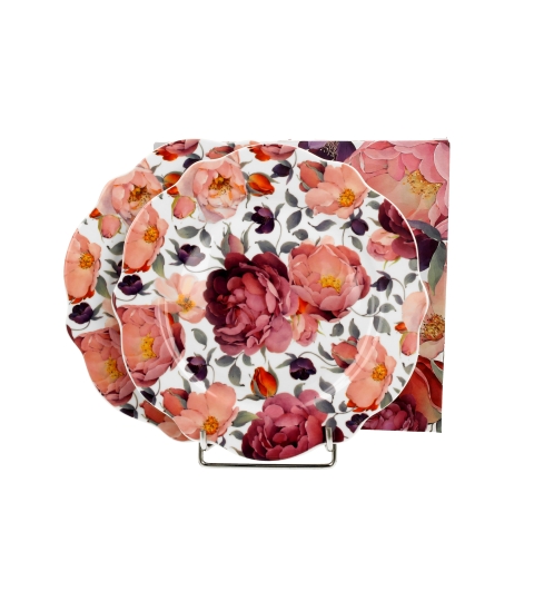 Komplet 2 talerze deserowe SPRING ROSES WHITE
