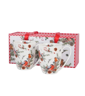 2 kubki classic "opakowanie szuflada" CHRISTMAS BIRDS 1