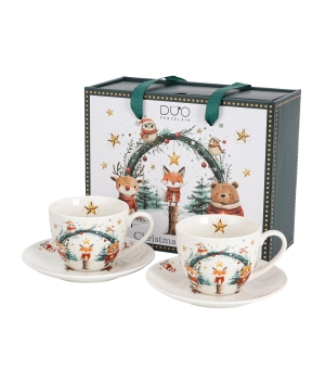 2 Filiżanki ze spodkami "opakowanie szuflada" CHRISTMAS CUTIES 2