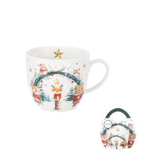Kubek 460 ml "w koszyczku" CHRISTMAS CUTIES 2