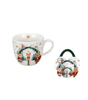 Kubek 460 ml "w koszyczku" CHRISTMAS CUTIES 2