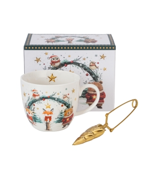 Kubek 460 ml z metalowym zaparzaczem CHRISTMAS CUTIES 2