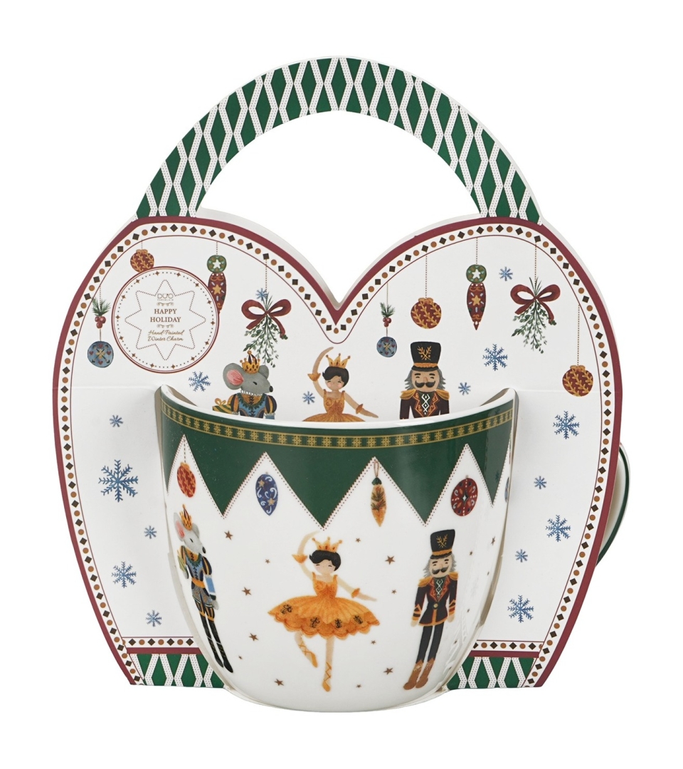 Kubek 460 ml w "koszyczku" NUTCRACKER