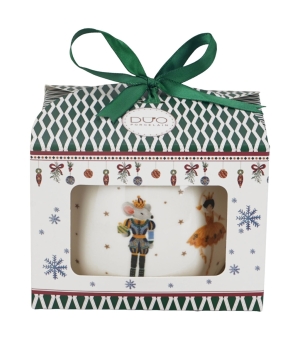 Kubek baryłka w pudełku z kokardą NUTCRACKER