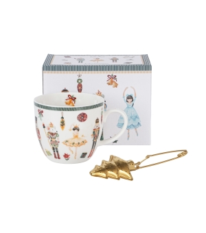 Kubek 460 ml z metalowym zaparzaczem CHRISTMAS NUTCRACKER