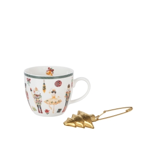 Kubek 460 ml z metalowym zaparzaczem CHRISTMAS NUTCRACKER