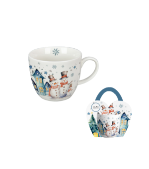 Kubek 460 ml "w koszyczku" SNOWMAN