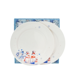 Komplet 2 talerze deserowe SNOWMAN