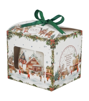 Zaparzacz baryłka w pudełku z kokardą CHRISTMAS VILLAGE