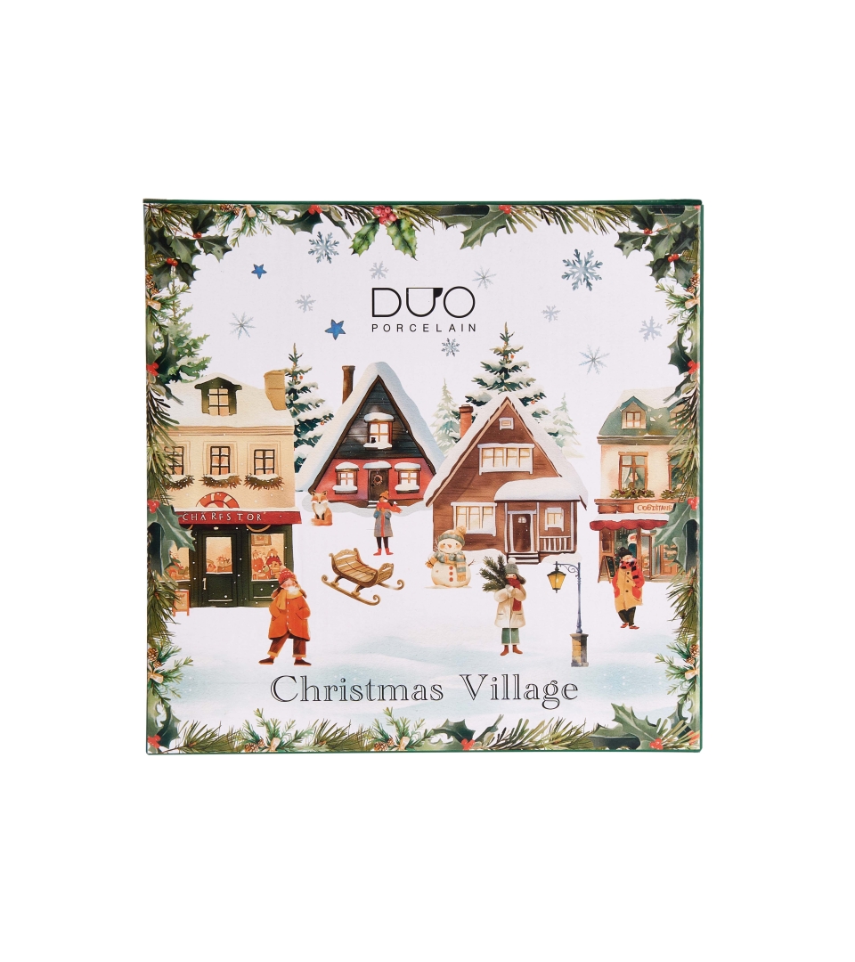 Komplet 2 talerze deserowe CHRISTMAS VILLAGE