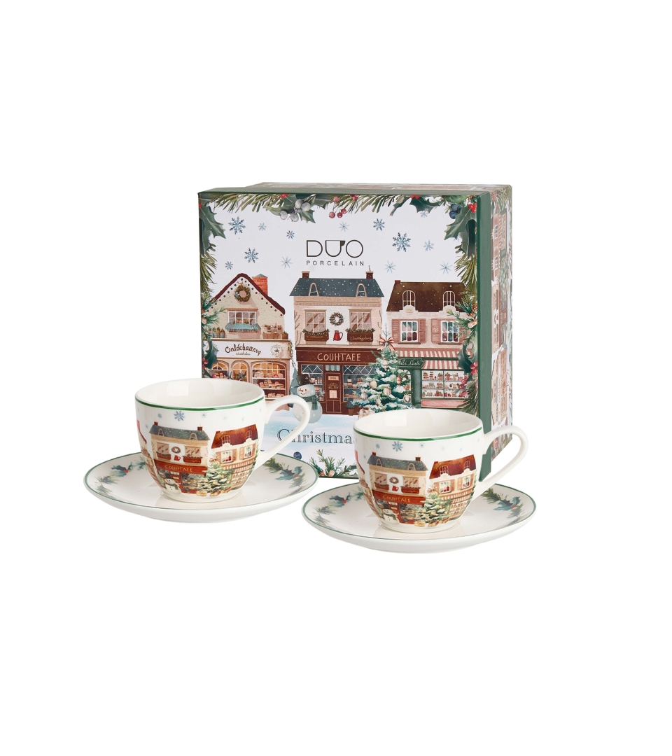 2 filiżanki espresso ze spodkami CHRISTMAS CITY 2