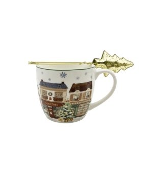 Kubek 460 ml z metalowym zaparzaczem CHRISTMAS CITY 2