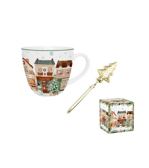 Kubek 460 ml z metalowym zaparzaczem CHRISTMAS CITY 2