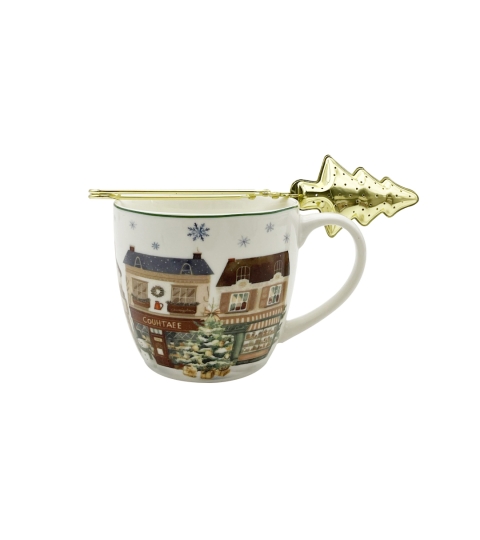 Kubek 460 ml z metalowym zaparzaczem CHRISTMAS CITY 2