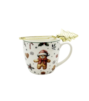 Kubek 460 ml z metalowym zaparzaczem CHRISTMAS CUTIES