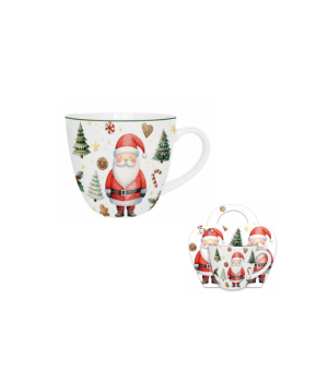 Kubek 460 ml "w koszyczku" SANTA CLAUS