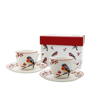 2 filiżanki espresso ze spodkami CHRISTMAS BIRDS 3