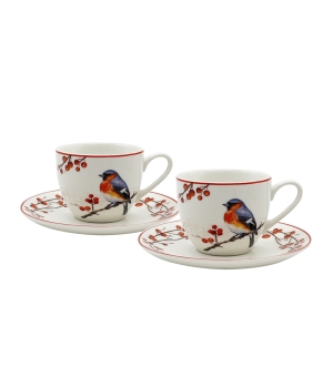 2 filiżanki espresso ze spodkami CHRISTMAS BIRDS 3