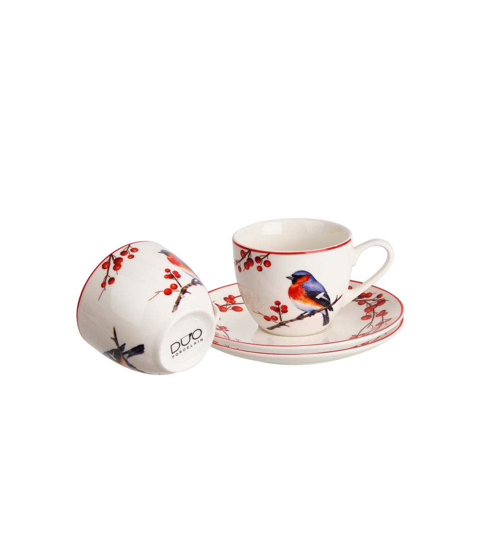 2 filiżanki espresso ze spodkami CHRISTMAS BIRDS 3
