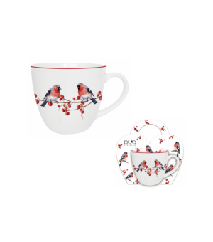 Kubek 460 ml "w koszyczku" CHRISTMAS BIRDS 3