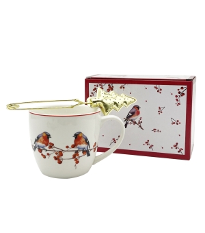 Kubek 460 ml z metalowym zaparzaczem CHRISTMAS BIRDS 3