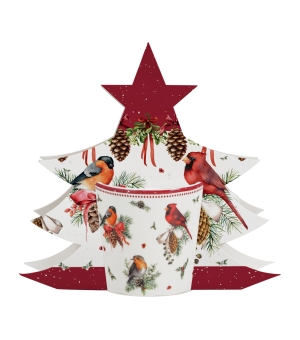 Kubek 360 ml w opakowaniu choinka BIRDS OF WINTER