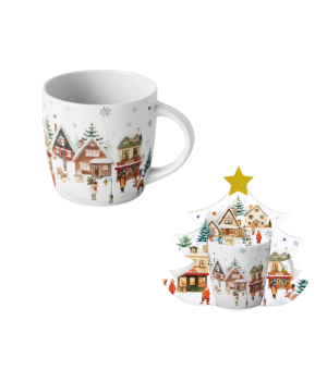 Kubek 400 ml w opakowaniu choinka CHRISTMAS VILLAGE