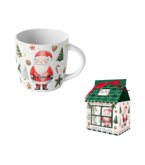 Kubek 400 ml w opakowaniu domek SANTA CLAUS
