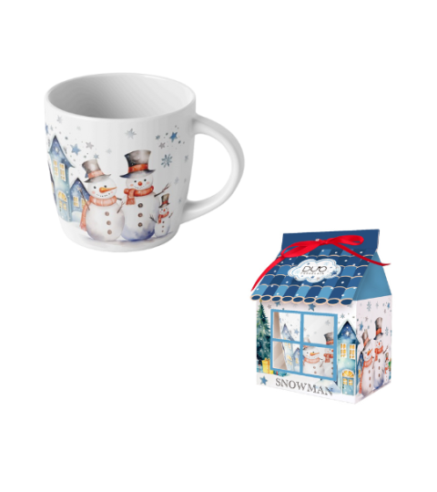 Kubek 400 ml w opakowaniu domek SNOWMAN